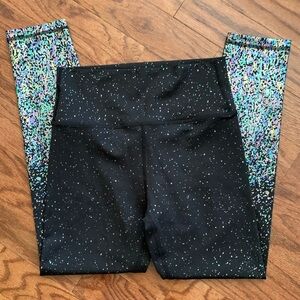ZYIA ACTIVE Leggings Black Ombre Mirage Brilliant Reflective Womens Size 8/10